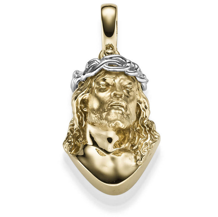 Anhänger Jesus mit Dornenkrone Gold 585