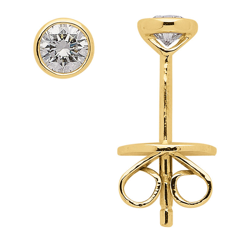 Zarge Ohrstecker aus Gold 585 mit Brillant 3,8mm