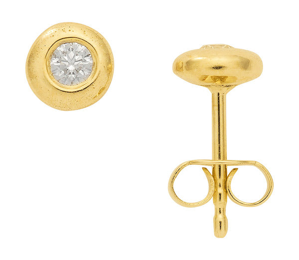 Zarge Ohrstecker aus Gold 585 mit Brillant 5,9mm