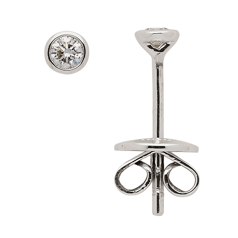 Zarge Ohrstecker aus Weissgold 585 mit Brillant 3,1mm