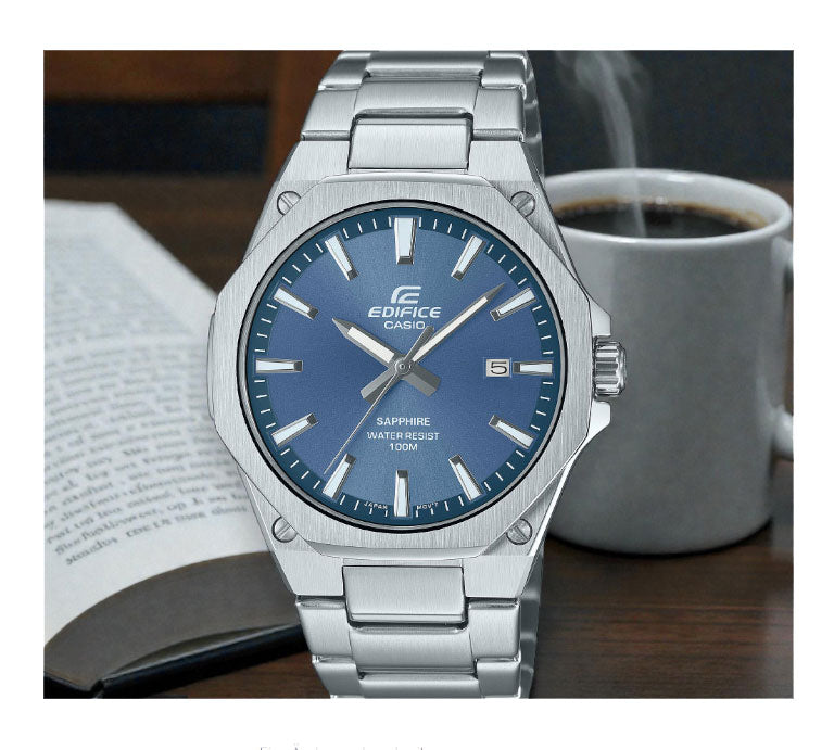 Casio - die elegante Herrenuhr EFR-S108D-2AVUEF blaues Zifferblatt