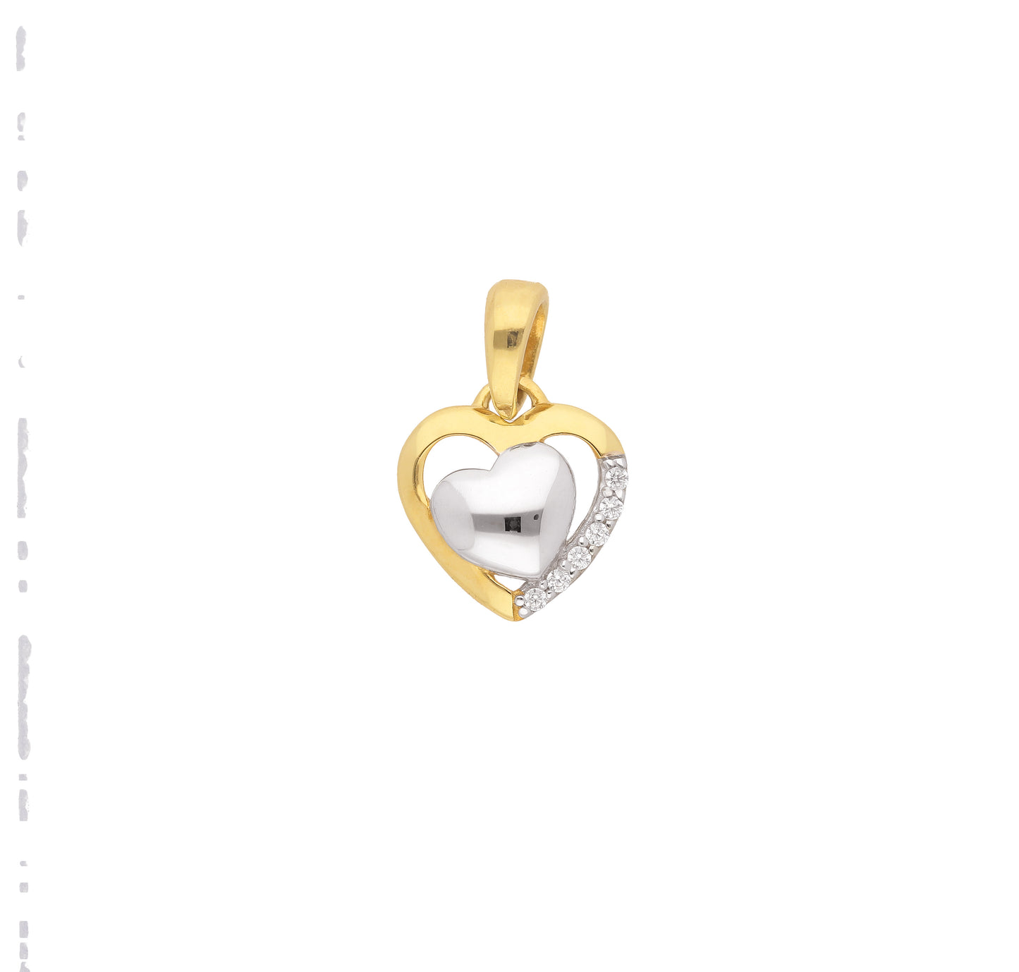 Gold 333 Herzanhänger mit Zirkonia – Detailaufnahme