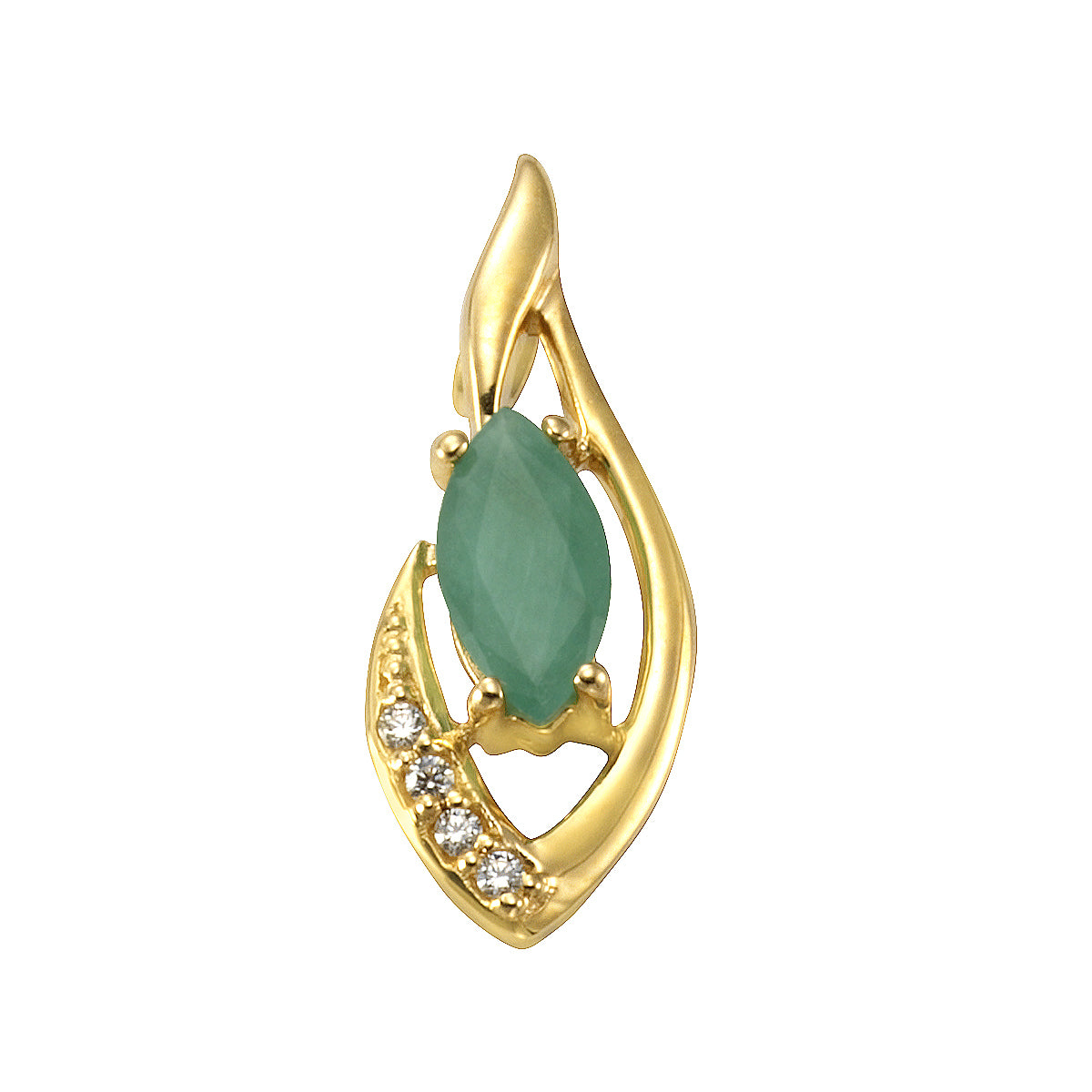 Smaragd Tropfen-Anhänger Gold – Grüner Edelstein in eleganter Goldfassung