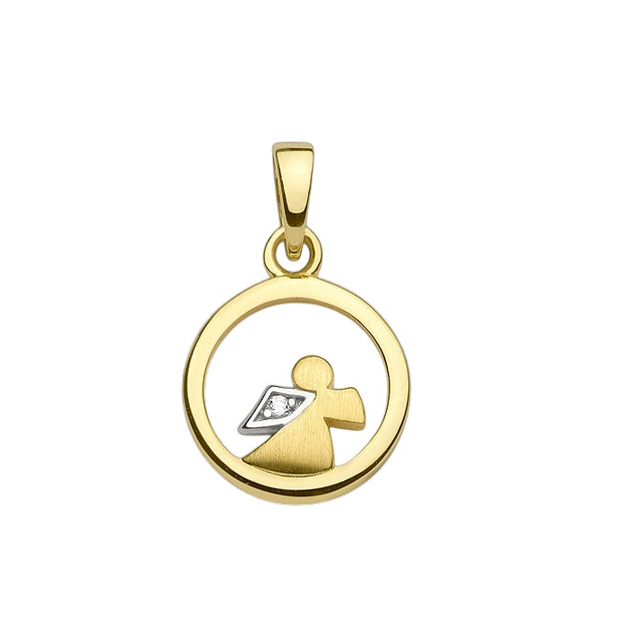 Friedensbringer Engel Anhänger 333er Gold Frieden Symbol Taufanhänger