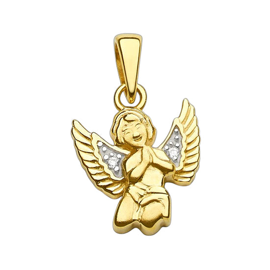 Ewiger Begleiter Engel Anhänger 333 Gold modern Glücksbringer Geschenk