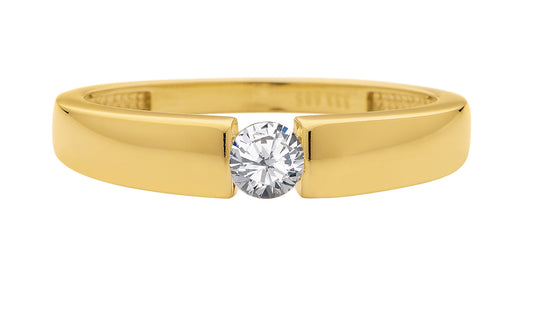 Damenring Verlobungsring in Gold 585 mit Künstlichem Diamant