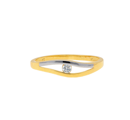 Eleganter Damenring Verlobungsring in Gold 333 mit Künstlichen Diamanten