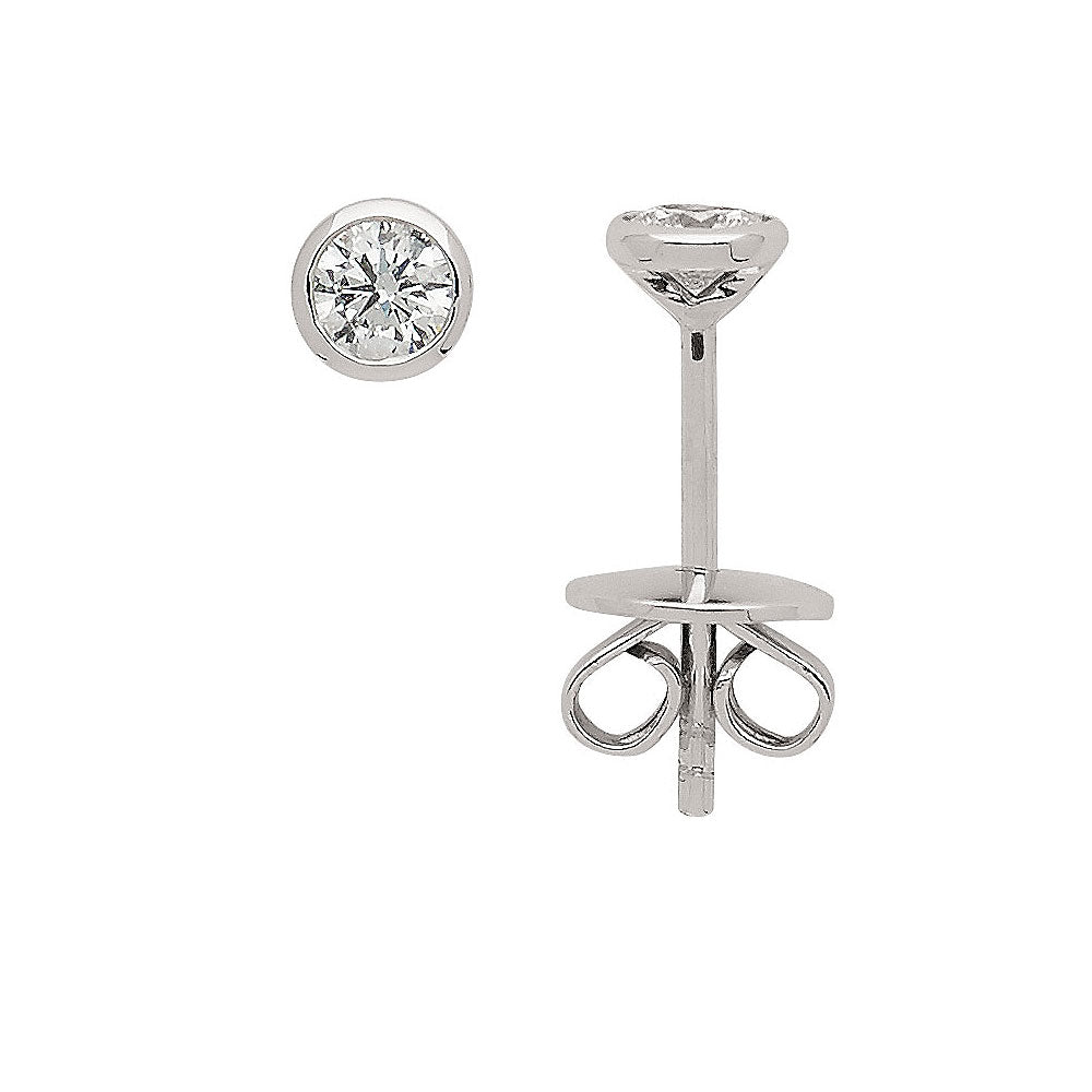 Diamant Ohrstecker Weissgold 585 0,25 Karat Zargenfassung