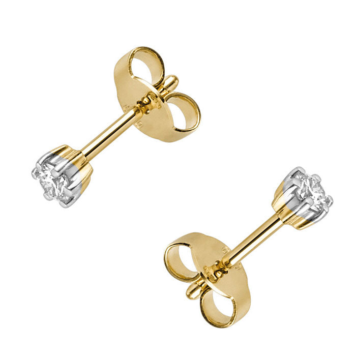 Klassische Diamantohrstecker mit Brillantschliff in einer 6-er Krappenfassung aus 585 Gold