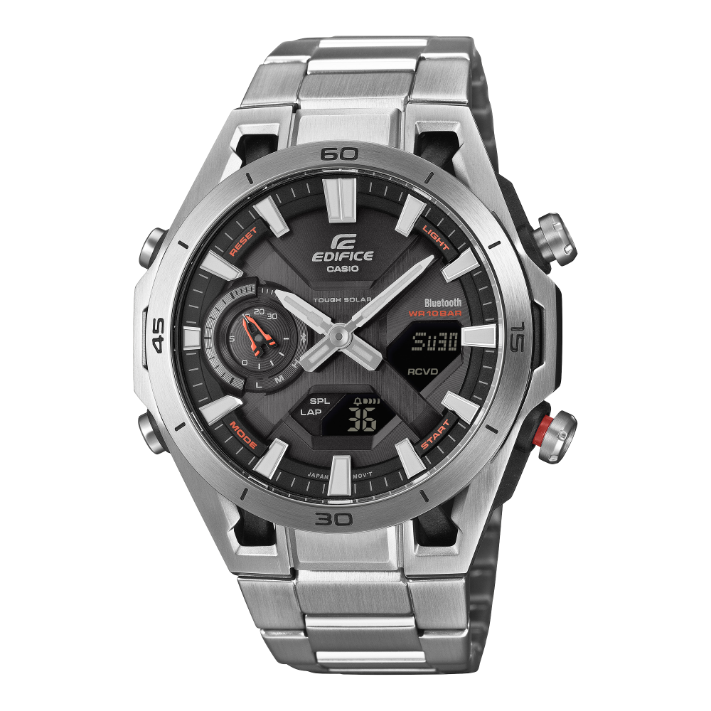 Casio Edifice ECB-2300 SOSPENSIONE Bluetooth Solar Chronograph Edelstahl Herrenuhr