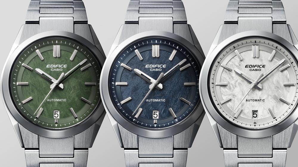 Casio Serie EFK-100D Automatikuhr Herrenuhr Edifice 10 BAR wasserdicht mit Sichtboden