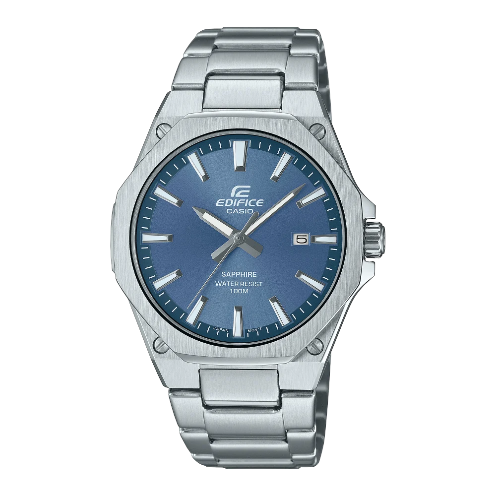 Casio EDIFICE EFR-S108D-2AVUEF Herrenuhr Slim Saphirglas blaues Zifferblatt Edelstahl