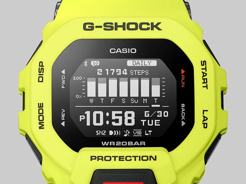 Casio G-Shock GBD-200 G-SQUAD Bluetooth Fitness-Uhr Schrittzähler Trainings-Timer