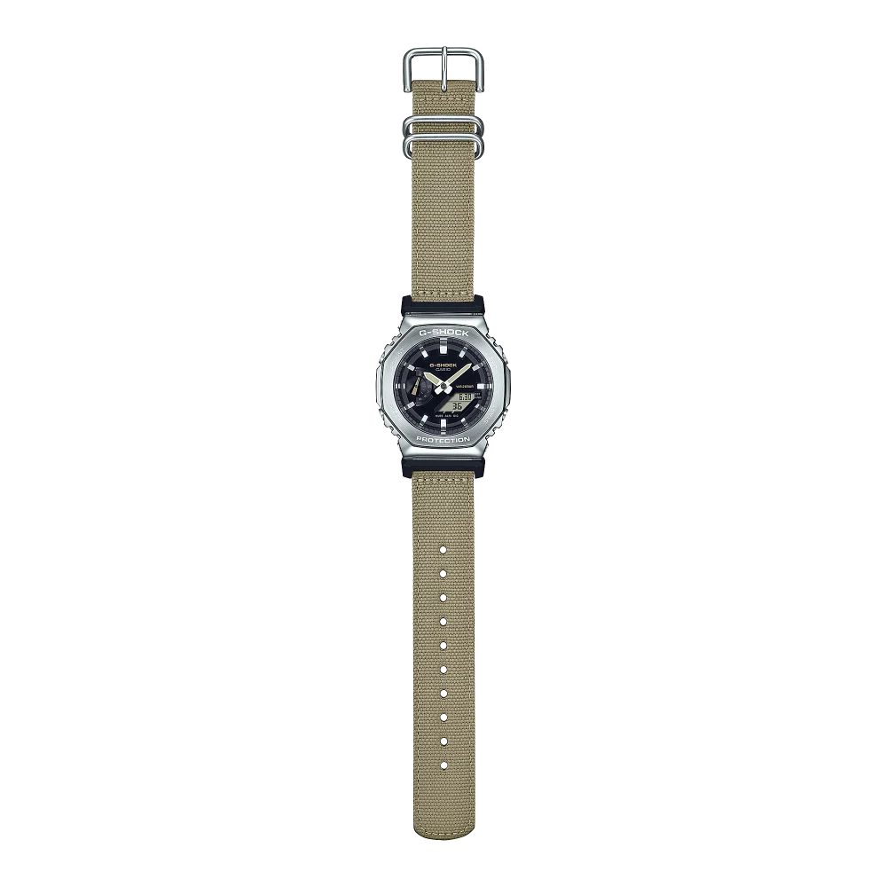 Casio G-Shock GM-2100 Serie Metal Covered Analog-Digital Edelstahl Herrenuhr