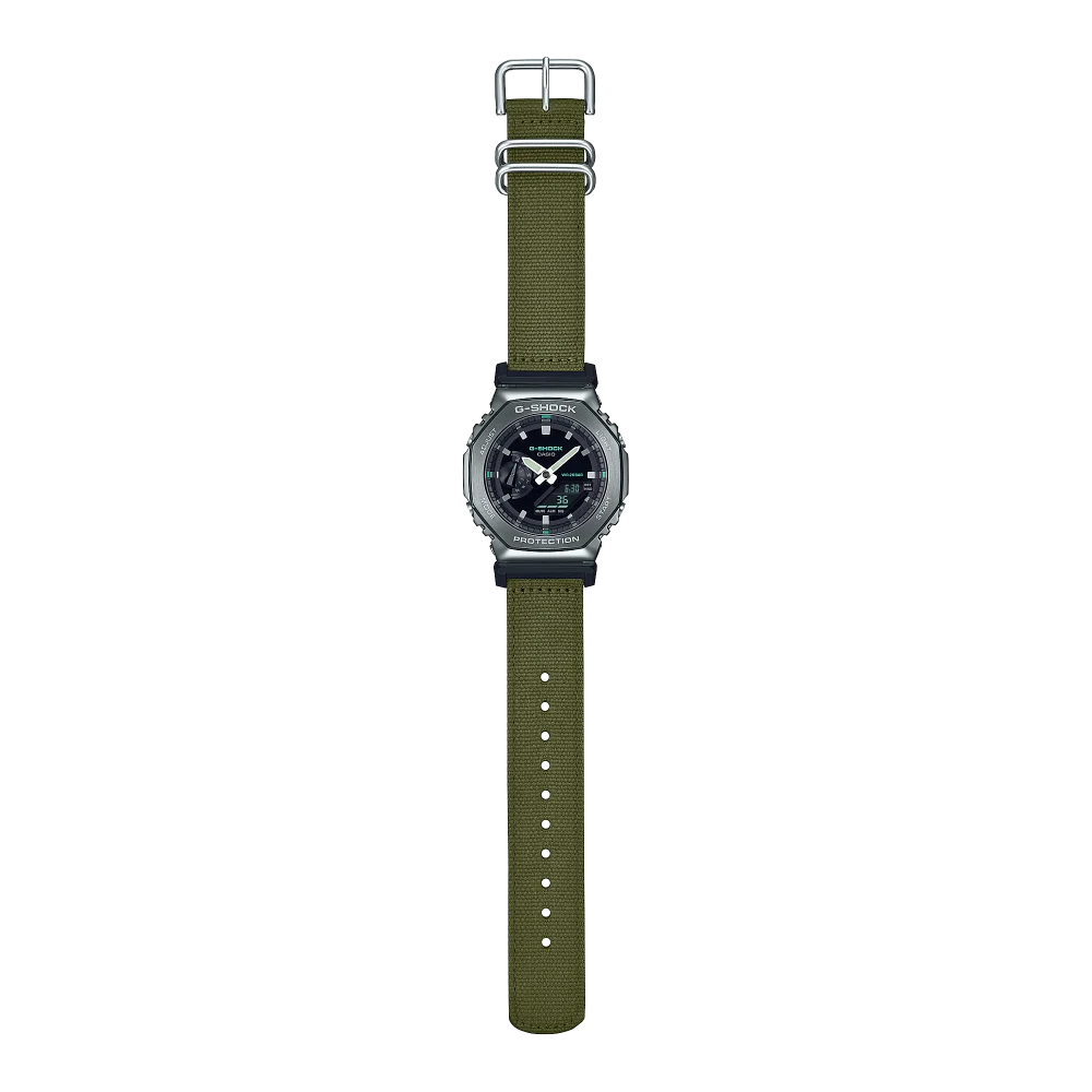 Casio G-Shock GM-2100 Serie Metal Covered Analog-Digital Edelstahl Herrenuhr