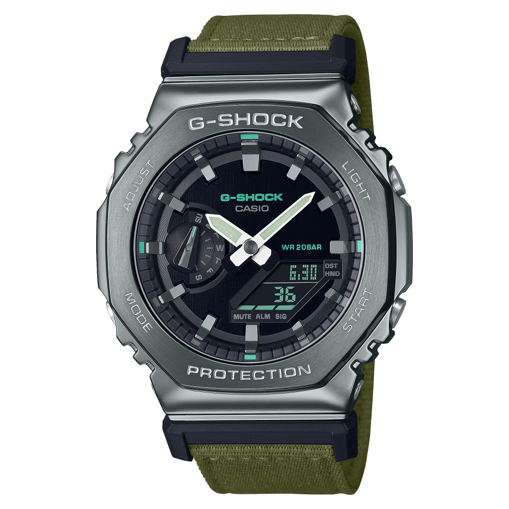 Casio G-Shock GM-2100 Serie Metal Covered Analog-Digital Edelstahl Herrenuhr