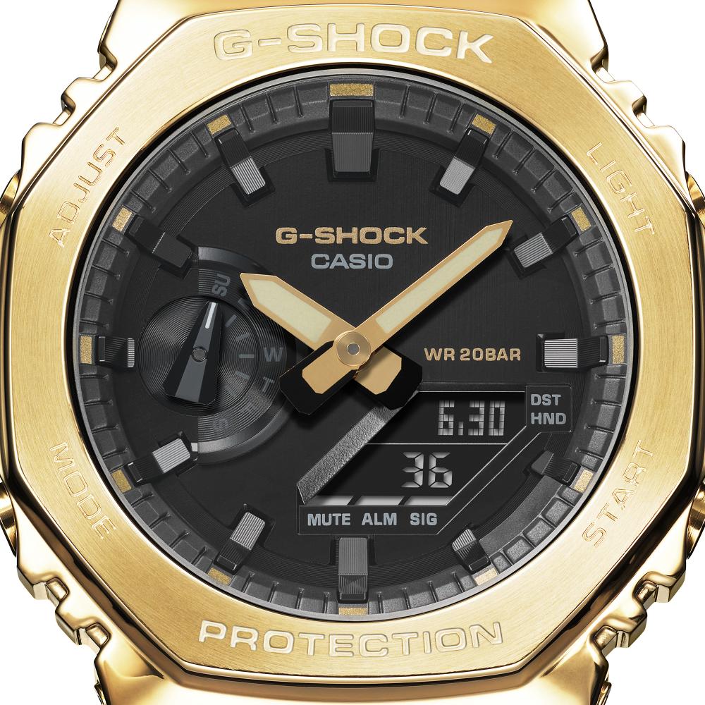 Casio G-Shock GM-2100 Serie Metal Covered Analog-Digital Edelstahl Herrenuhr