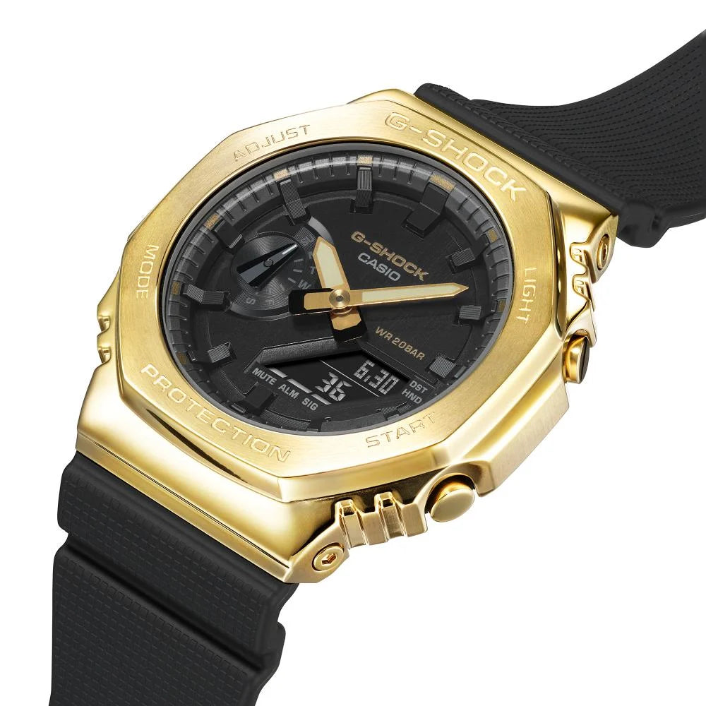 Casio G-Shock GM-2100 Serie Metal Covered Analog-Digital Edelstahl Herrenuhr