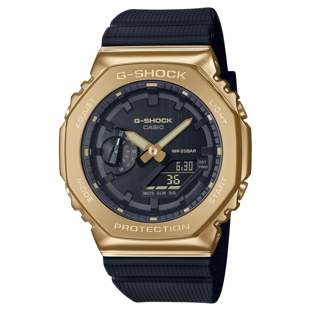 Casio G-Shock GM-2100 Serie Metal Covered Analog-Digital Edelstahl Herrenuhr