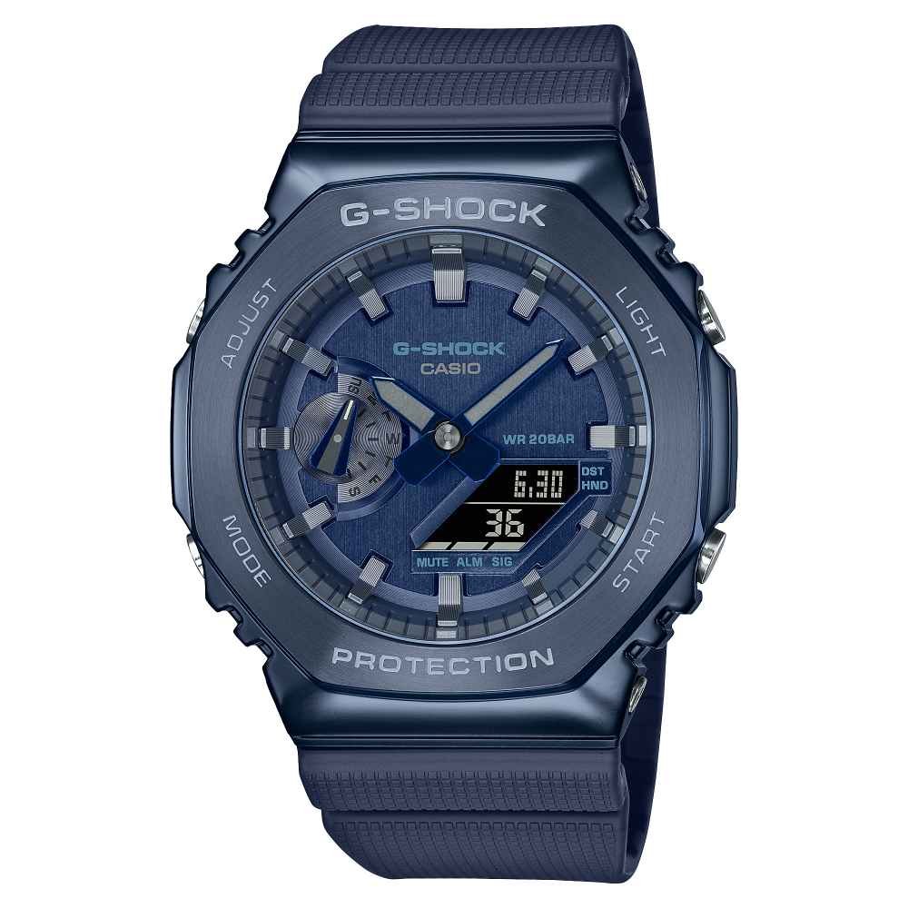 Casio G-Shock GM-2100 Serie Metal Covered Analog-Digital Edelstahl Herrenuhr