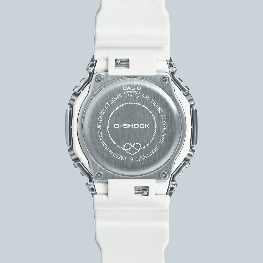 Casio G-Shock GM-2100 Serie Metal Covered Analog-Digital Edelstahl Herrenuhr