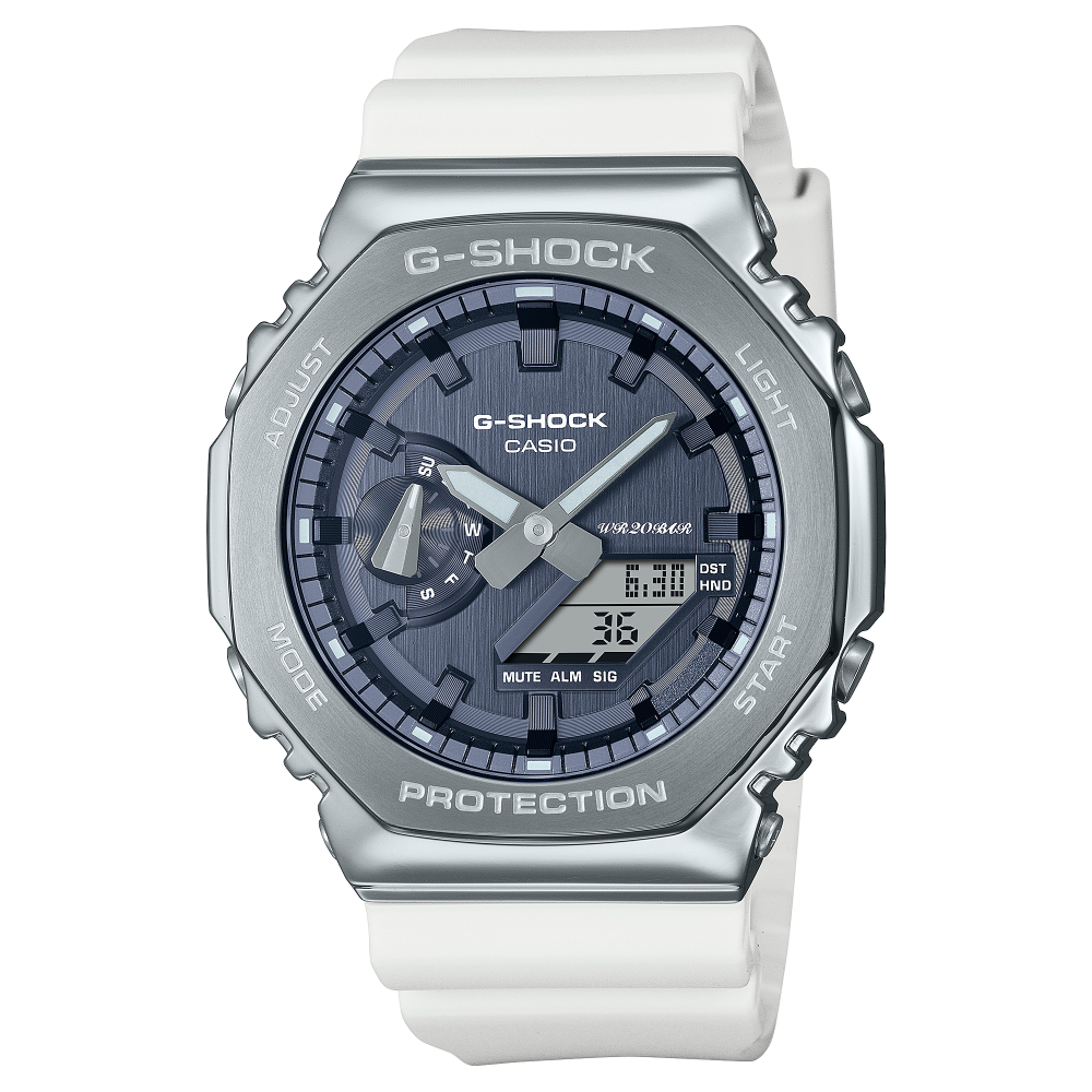 Casio G-Shock GM-2100 Serie Metal Covered Analog-Digital Edelstahl Herrenuhr