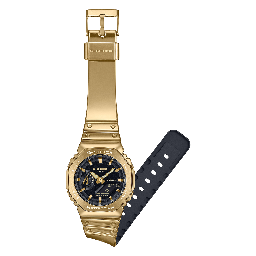 Casio G-Shock GM-2100 Serie Metal Covered Analog-Digital Edelstahl Herrenuhr