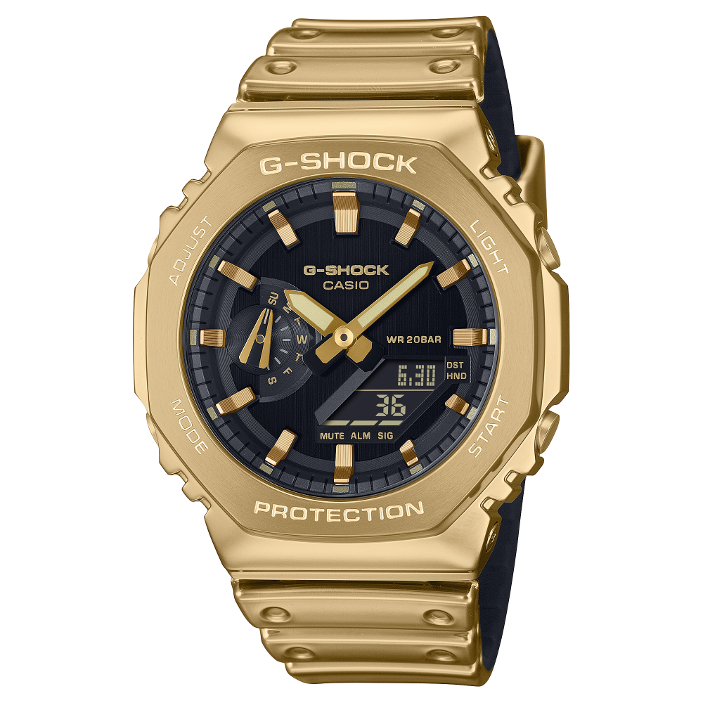 Casio G-Shock GM-2100 Serie Metal Covered Analog-Digital Edelstahl Herrenuhr