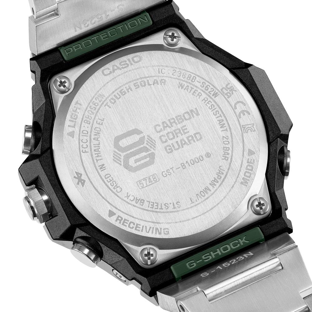 Casio G-Shock Serie GST-B1000D Solar Bluetooth Edelstahl Analog Herrenuhr Carbon Core