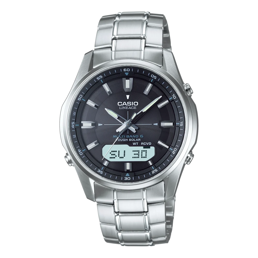 Casio Titan Edelstahl Funkuhr Serie LCW-M100 Funk-Solar Herren Armbanduhr