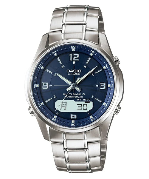 Casio Titan Edelstahl Funkuhr Serie LCW-M100 Funk-Solar Herren Armbanduhr