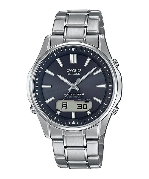 Casio Titan Edelstahl Funkuhr Serie LCW-M100 Funk-Solar Herren Armbanduhr