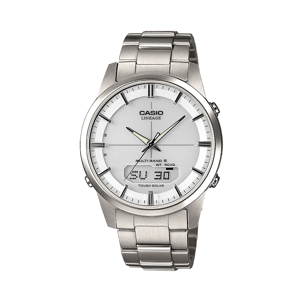 Casio Titan Edelstahl Funkuhr Serie LCW-M170 Funk-Solar Herren Armbanduhr