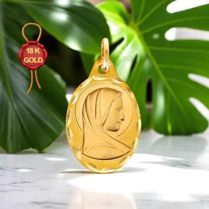 Religiöses Medaillon 18 Karat Gold Made in Italy
