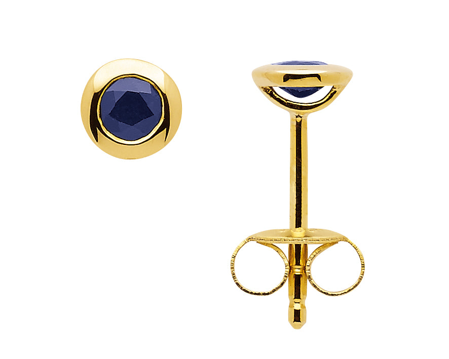 Ohrstecker Gold 585 mit Saphir 4,5mm