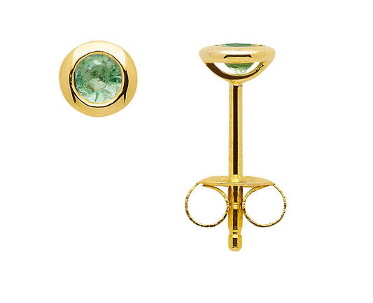 Ohrstecker Gold 585 mit Samaragd 4,5mm