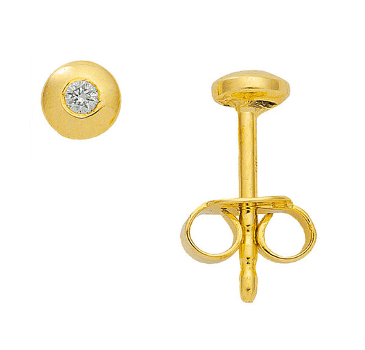 Zarge Ohrstecker aus Gold 585 mit Brillant 4mm