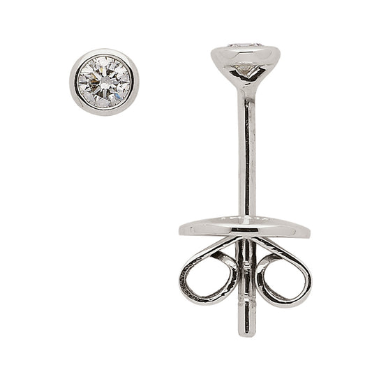Zarge Ohrstecker aus Weissgold 585 mit Brillant 3,1mm