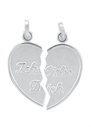 Partner Herzanhänger Silber 925 zum Teilen - Geschenk für Paare