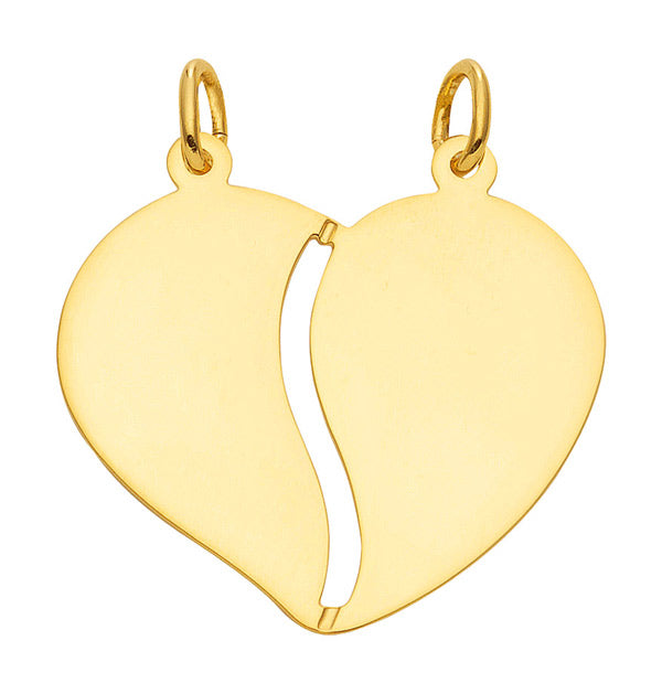 Teilbares Herz Anhänger Gold für Paare - Liebesgeschenk Valentinstag