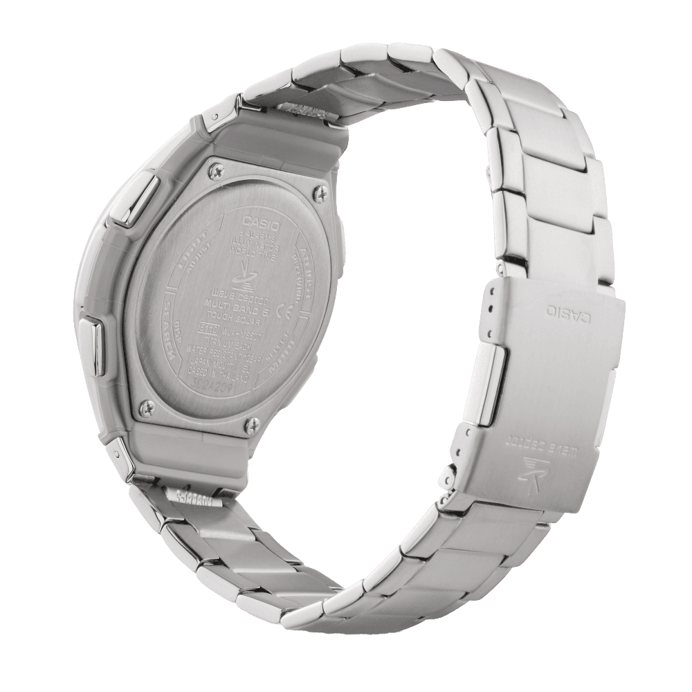 Casio Titan Edelstahl Funkuhr Serie WVA-M650 Funk-Solar Herren Armbanduhr
