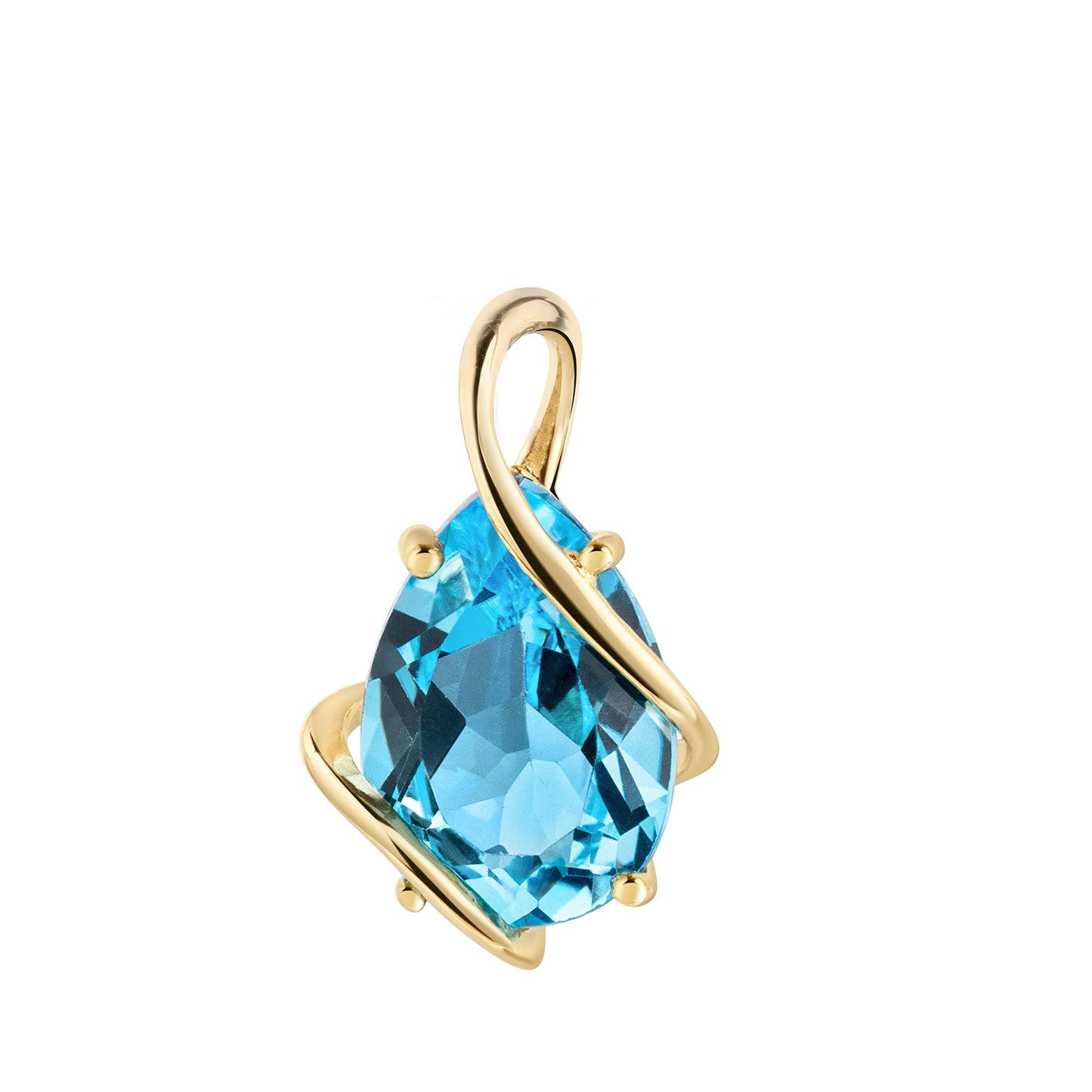 Blautopas Tropfen Anhänger aus 375/- Gold