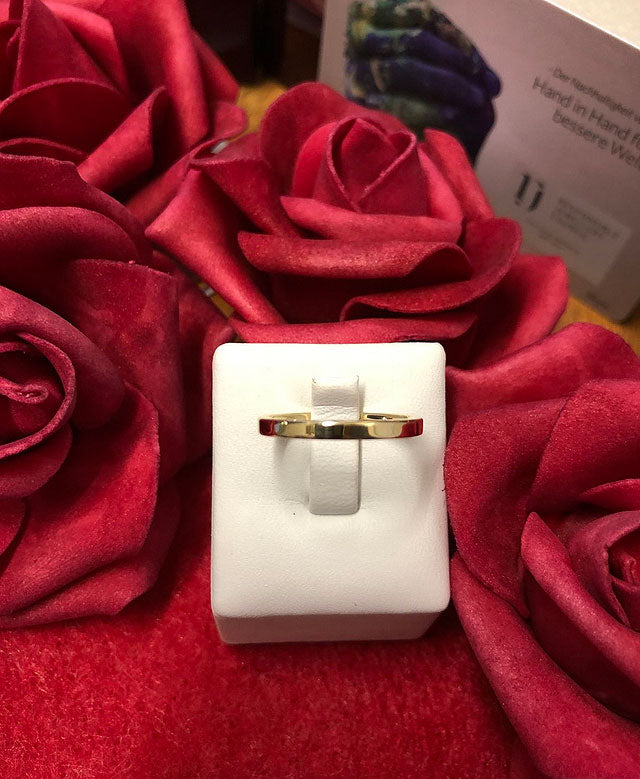 Universal Goldring Herren Ring minimalistischer Trauring Damen Ehering Vorsteckring in Gold 333 585