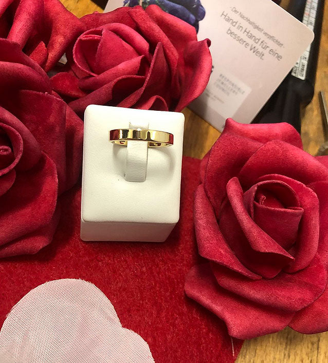 Universal Goldring Herren Ring minimalistischer Trauring Damen Ehering Vorsteckring in Gold 333 585