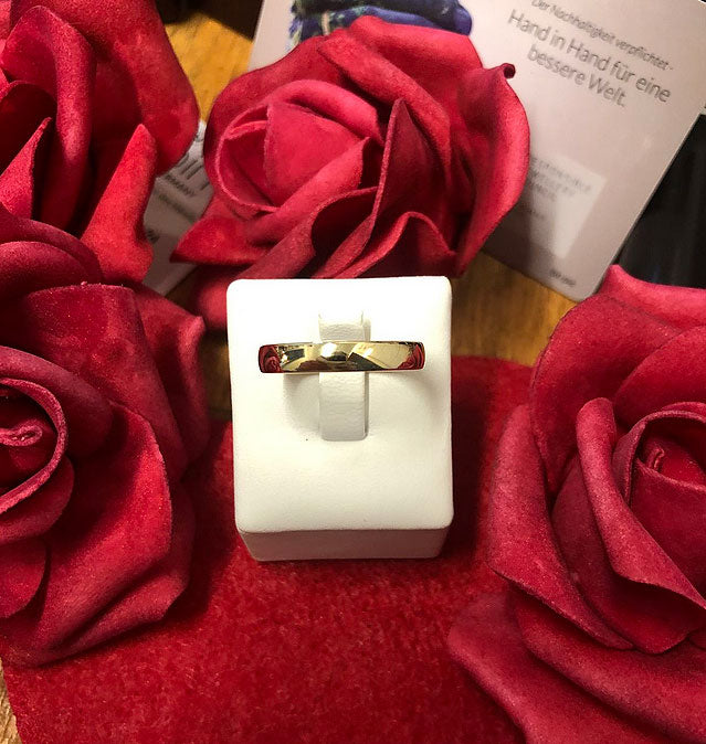 Universal Goldring Herren Ring minimalistischer Trauring Damen Ehering Vorsteckring in Gold 333 585