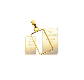 Goldbarren Fassung aus Gold 585 passend für Degussa Barren