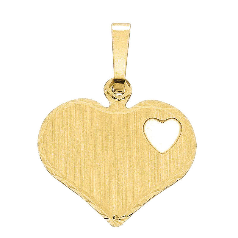 Herz Anhänger Gravur Gold 585 333 handgefertigt