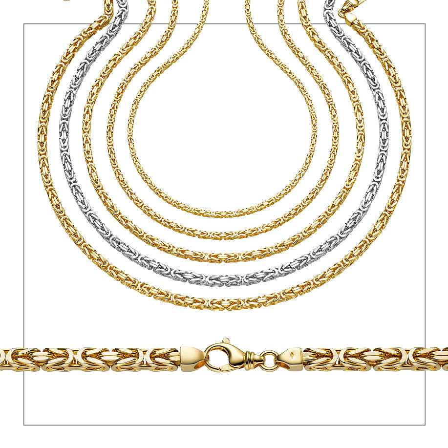 Königskette 585 Gelbgold 2,5 mm 45 cm – 14 Karat mit Karabiner