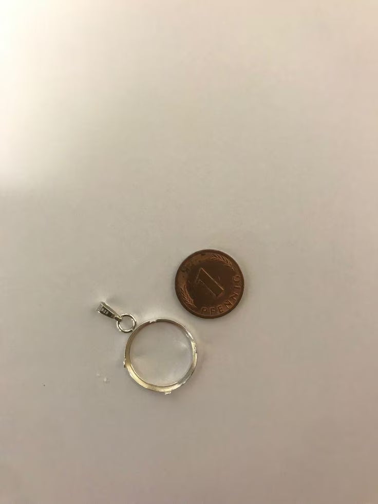 Silber Münzfassung 925 glatte Schiene Detailansicht