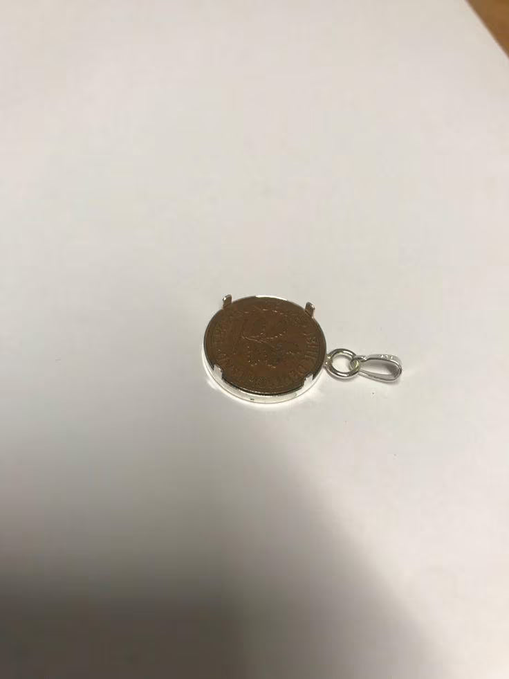 Münzfassung Sterling Silber 925 mit glatter Schiene Vorderansicht